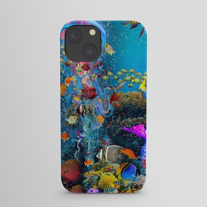 Electric Jellyfish at a Reef iPhone Case