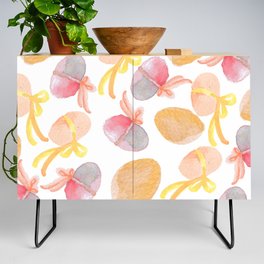 Modern Pink Lilac Lavender Yellow Watercolor Easter Eggs Credenza