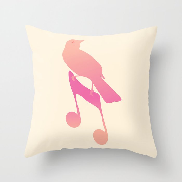 Abstraction_NEW_BIRD_SONG_MUSIC_NOTES_POP_ART_0103B Throw Pillow