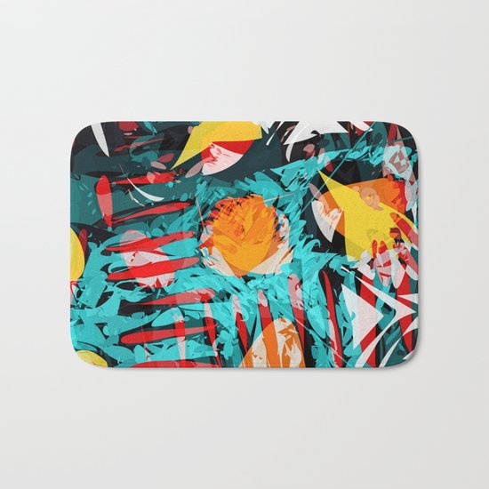 abstract colored chaos Bath Mat