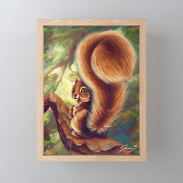 Fluffy Squirrel Framed Mini Art Print