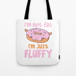 Funny Hippo Donut Fluffy Kawaii Aesthetic Tote Bag