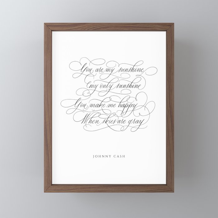 Lyrics Johnny Cash in Calligraphy. Calligraphed quote