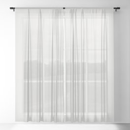 Ultra Pale Gray - Grey Solid Color Pairs PPG Glacial Ice PPG1014-1 - All One Single Shade Hue Colour Sheer Curtain