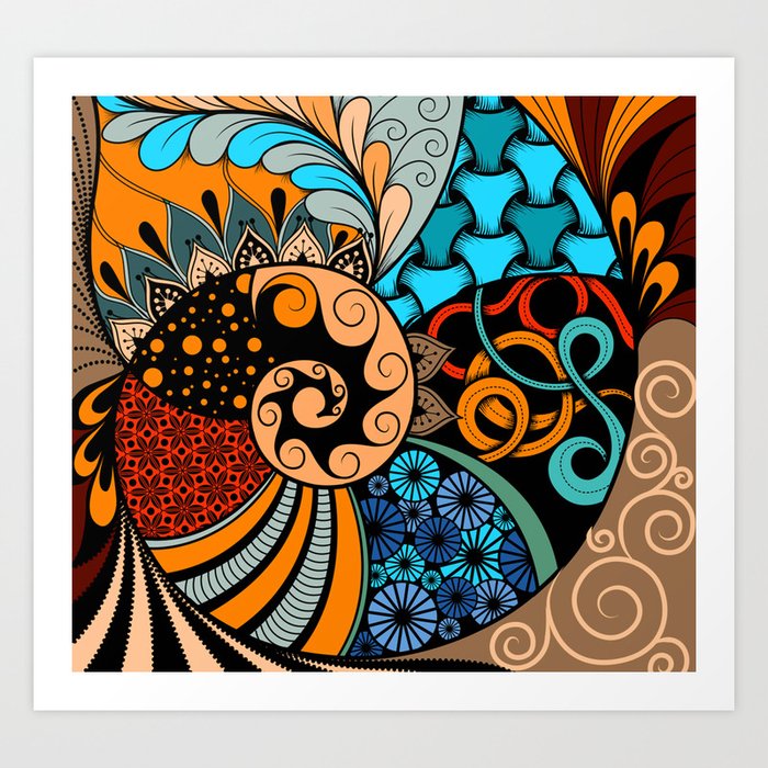 Hand Drawn Ethno Zentangle Pattern Tribal Background African Sty