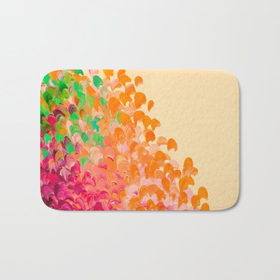 CREATION IN COLOR Autumn Infusion - Colorful Abstract Acrylic Painting Fall Splash Ombre Ocean Waves Bath Mat