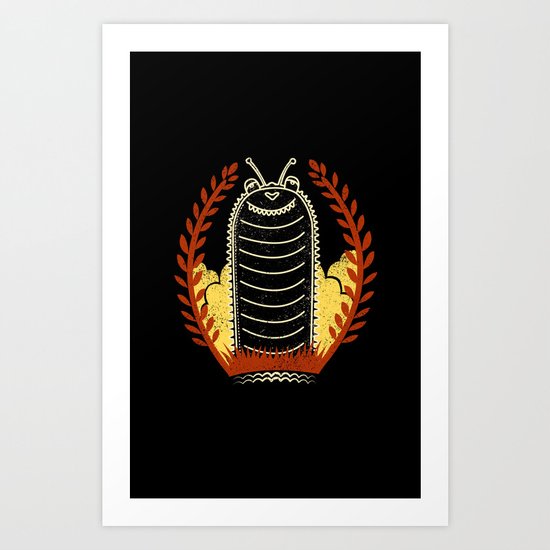 black caterpillar Art Print