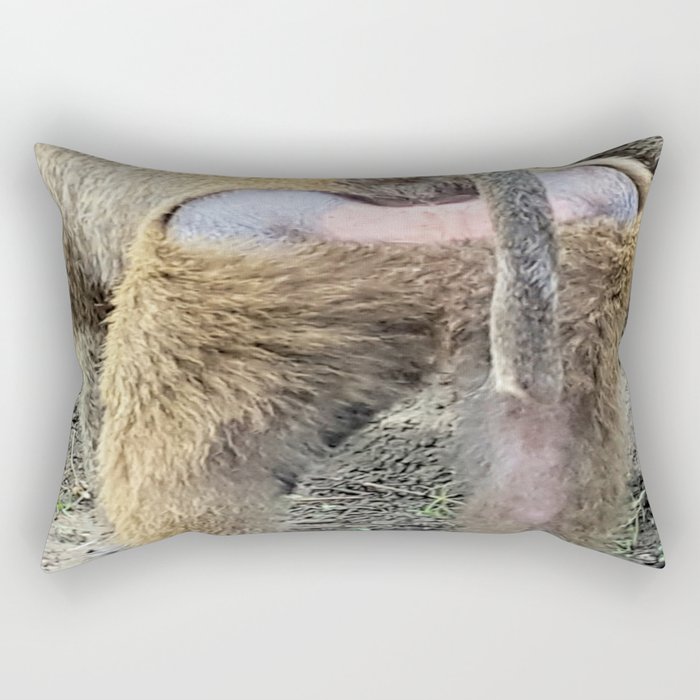 Monkey Butt Throw Pillow by Denrobcat Creations