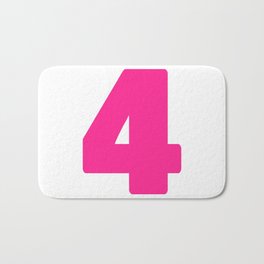 4 (Dark Pink & White Number) Bath Mat