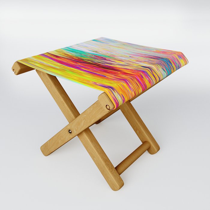 Dripping Zigzag Colors Folding Stool