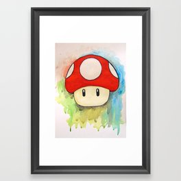 Mario abstract Mushroom Framed Art Print