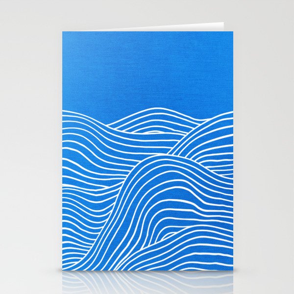 French Blue Ocean Waves Stationery Cards