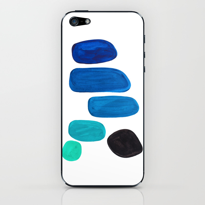 Colorful Mid Century Modern Pop Art Minimalist Style Teal Blue