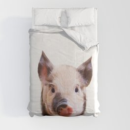 Baby Pig, Farm Animals, Art for Kids, Baby Animals Art Print By Synplus Comforter