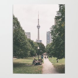 Canada Photography - The CN Tower Seen From A Park Poster