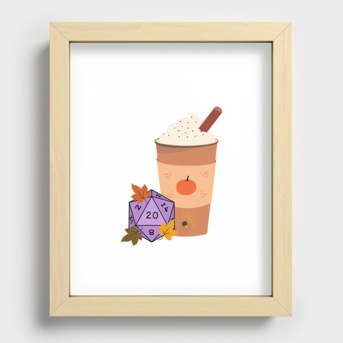 Pumpkin Spice & Dungeons and Dragons Dice Recessed Framed Print