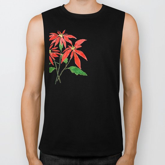 christmas flower Biker Tank