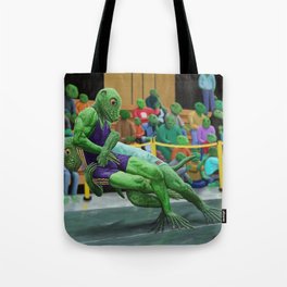 Lizard Warrior Wrestling Tournament Fantasy Art Tote Bag