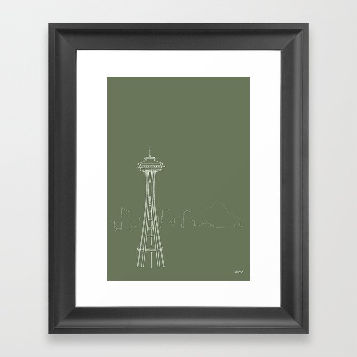 Seattle by Friztin Framed Art Print