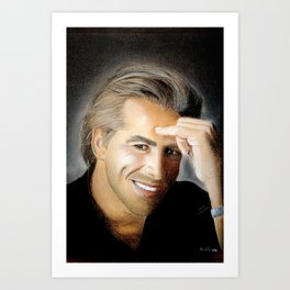 Don Johnson portrait with dry pastels Art Print