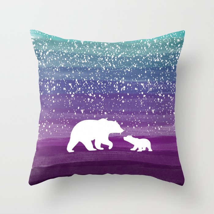 Bears from the Purple Dream Throw Pillow