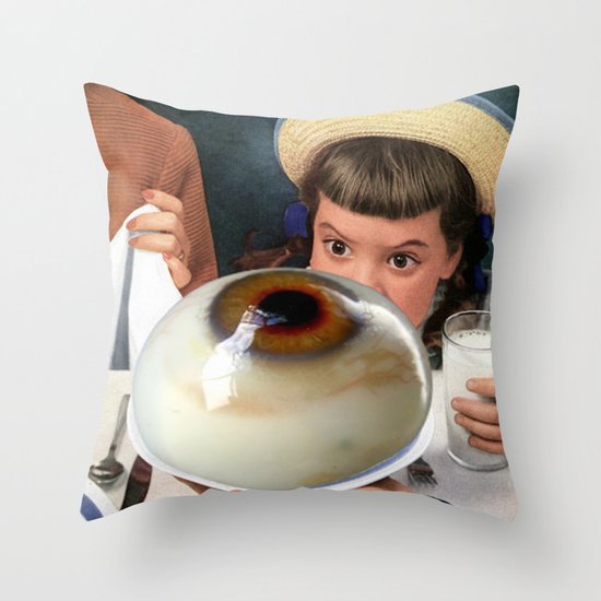 HER EYES WERE BIGGER THAN HER BELLY Throw Pillow