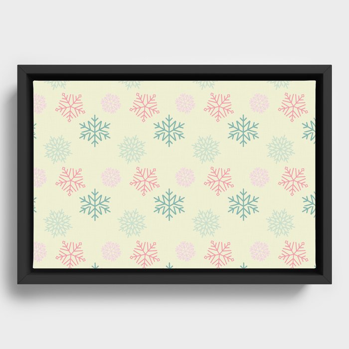 Beautiful Christmas Pattern Squares Framed Canvas