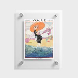 Vintage Magazine Cover - Windy Beach Floating Acrylic Print