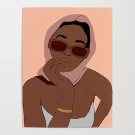 Classy Black Woman Vector Art Poster
