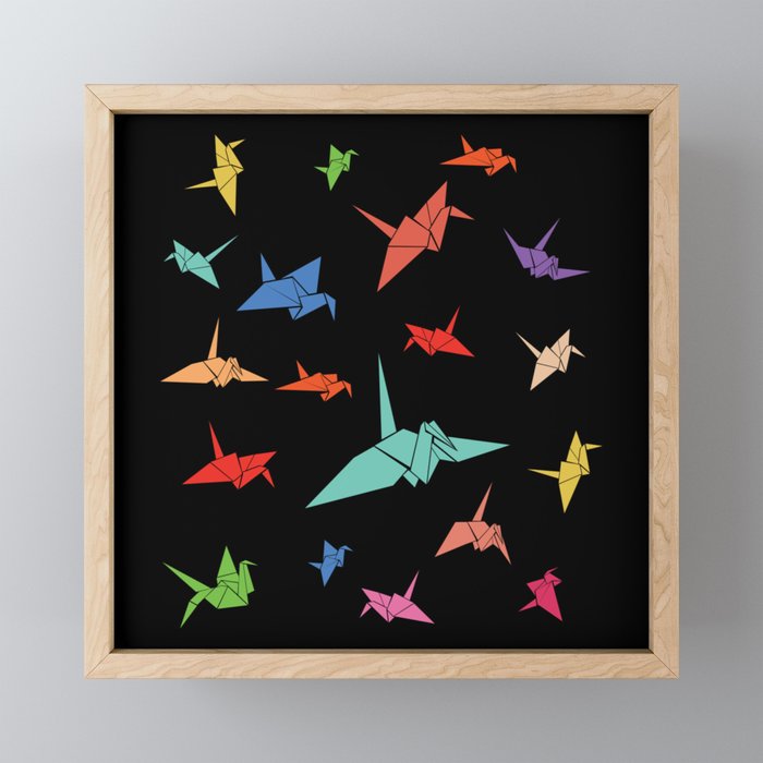 Paper Cranes Origami Framed Mini Art Print
