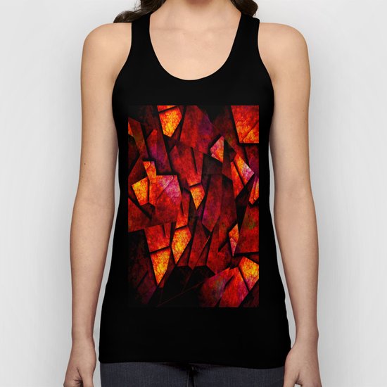 Fragments Of Fire - Abstract, geometric, fragmented pattern Unisex Tank Top
