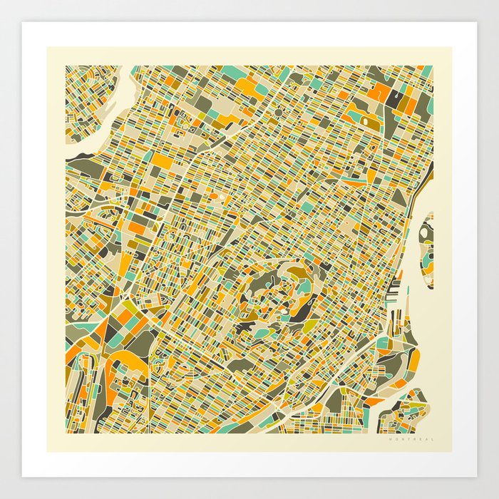 Montreal Map Art Print