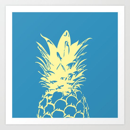 Unique Yellow Pineapple Design Art Print