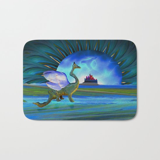 Winged beast and floating castle helps the mind release its shackle Bath Mat