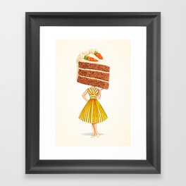 Cake Head Pin-Up: Carrot Cake Framed Art Print
