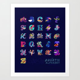 The Aquatic Alphabet Art Print