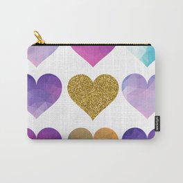 Coloured Love Hearts Design Carry-All Pouch