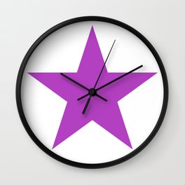 PURPLE STAR WITH WHITE SHADOW.. Wall Clock