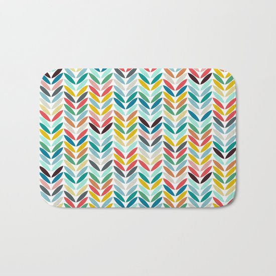 llama leaf arrow chevron white Bath Mat