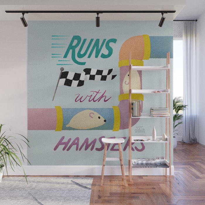 Runs with Hamsters Wall Mural