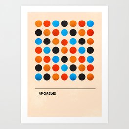 49 circles - Bauhaus design Art Print