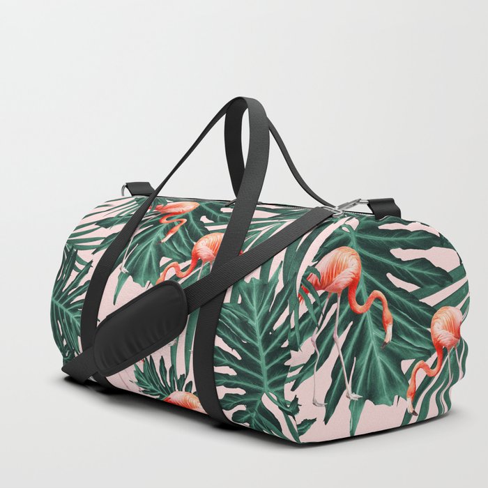 Summer Flamingo Jungle Vibes #1 #tropical #decor #art #society6 Duffle Bag