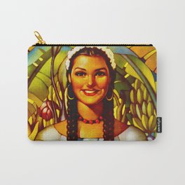 Vintage Bountiful Mexico Travel Carry-All Pouch | Basket, Woman, Fruit, Drawing, Poster, Posters, Parrot, Travel, Decor, Prints 