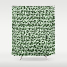 Bright Green Vintage Antique Painted Christmas Nutcrackers Shower Curtain
