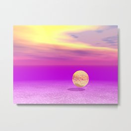 Adrift, Abstract Gold Violet Ocean Metal Print | Digital, Landscape, Abstract, Nature 