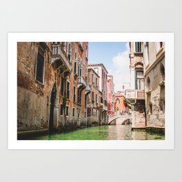 Venice Brownstones | Europe Italy City Architecture Photography of Venice Canals Art Print