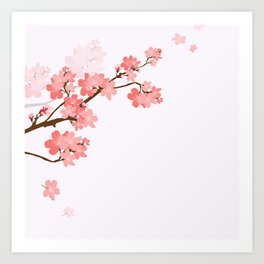 Blooming cherry tree Art Print