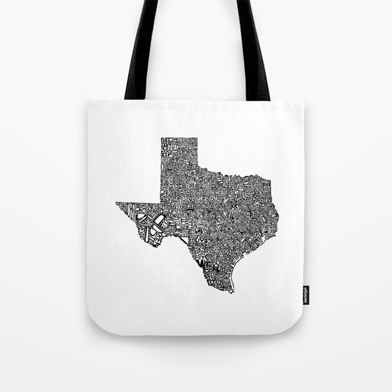 Typographic Texas Tote Bag