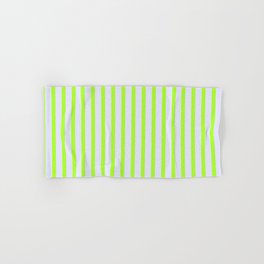 [ Thumbnail: Light Green & Lavender Colored Stripes Pattern Hand & Bath Towel ]