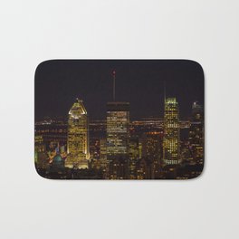 Montreal skyline at night in Quebec, Canada Bath Mat